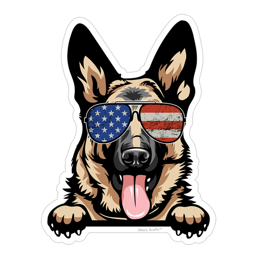K9 Sticker German Shephed Paws Sticker Cute GSD Dog Decal for Car, Hydroflask, Schutzhund, American Flag Aviators