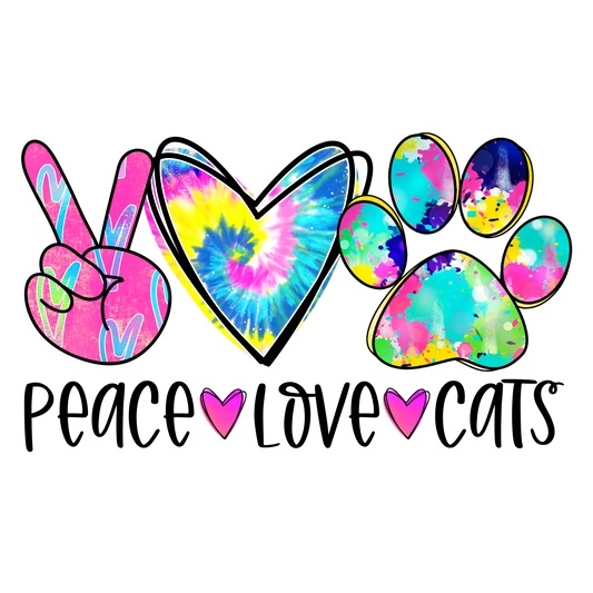 Peace Love Cats Sticker for Cat Lovers Cat Lover Gift for Kitty Owner, Kitty Sticker, Kitty Decals