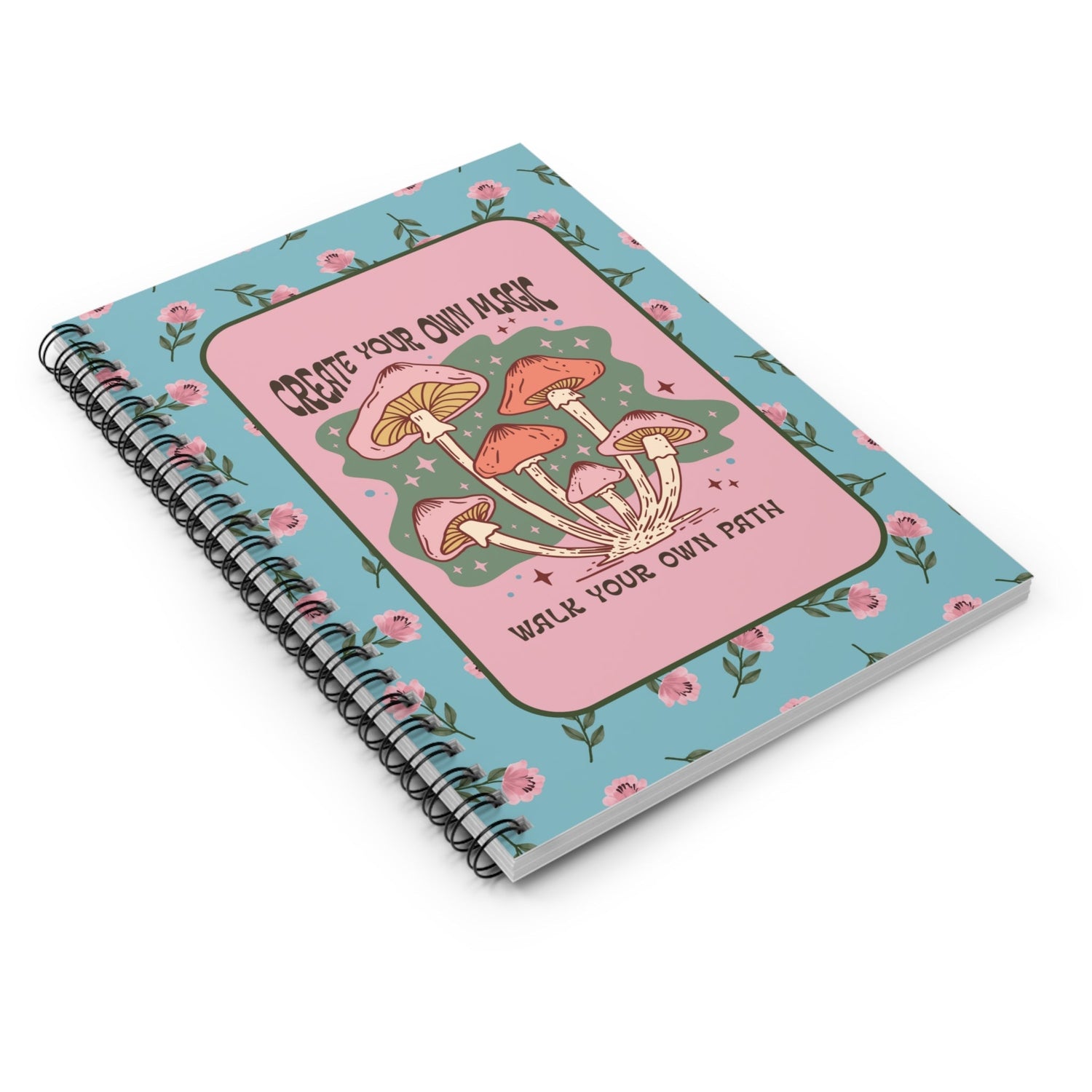 Retro Mushroom Notebook with Cottagecore Flowers: Create Your Own Magi ...