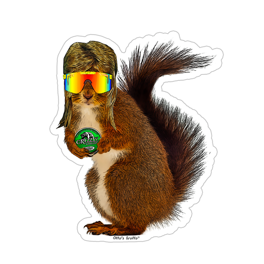 Squirrel Bumpkin Sticker for Hunters Hunting Fans, Squirrel with a Mullet Sticker, Funny Sticker for Men, Sticker for Truck