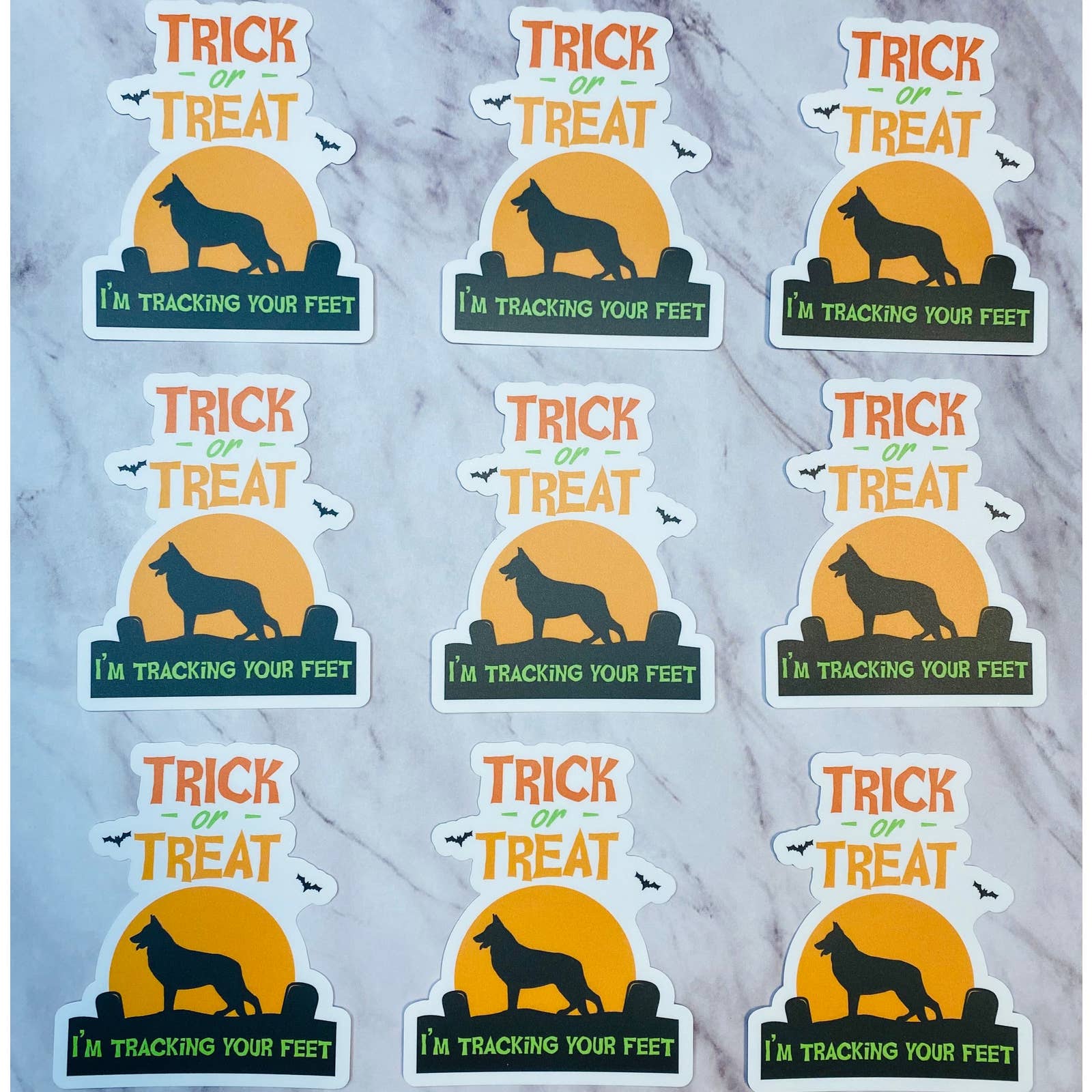 K9 Halloween Sticker Trick or Treat I'm Tracking Your Feet Spooky K9 Unit Police Dog, K9 Handler Sticker