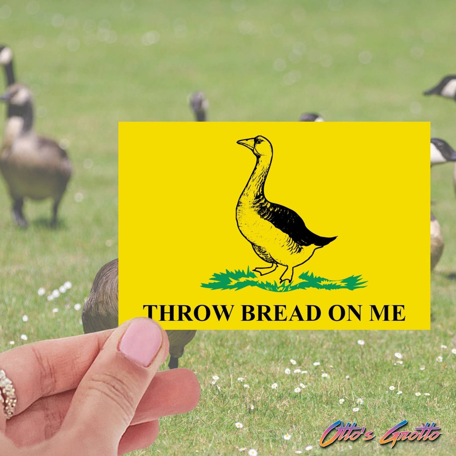 Throw Bread On Me Duck Bumper" Sticker For Sale By PixVib | Redbubble