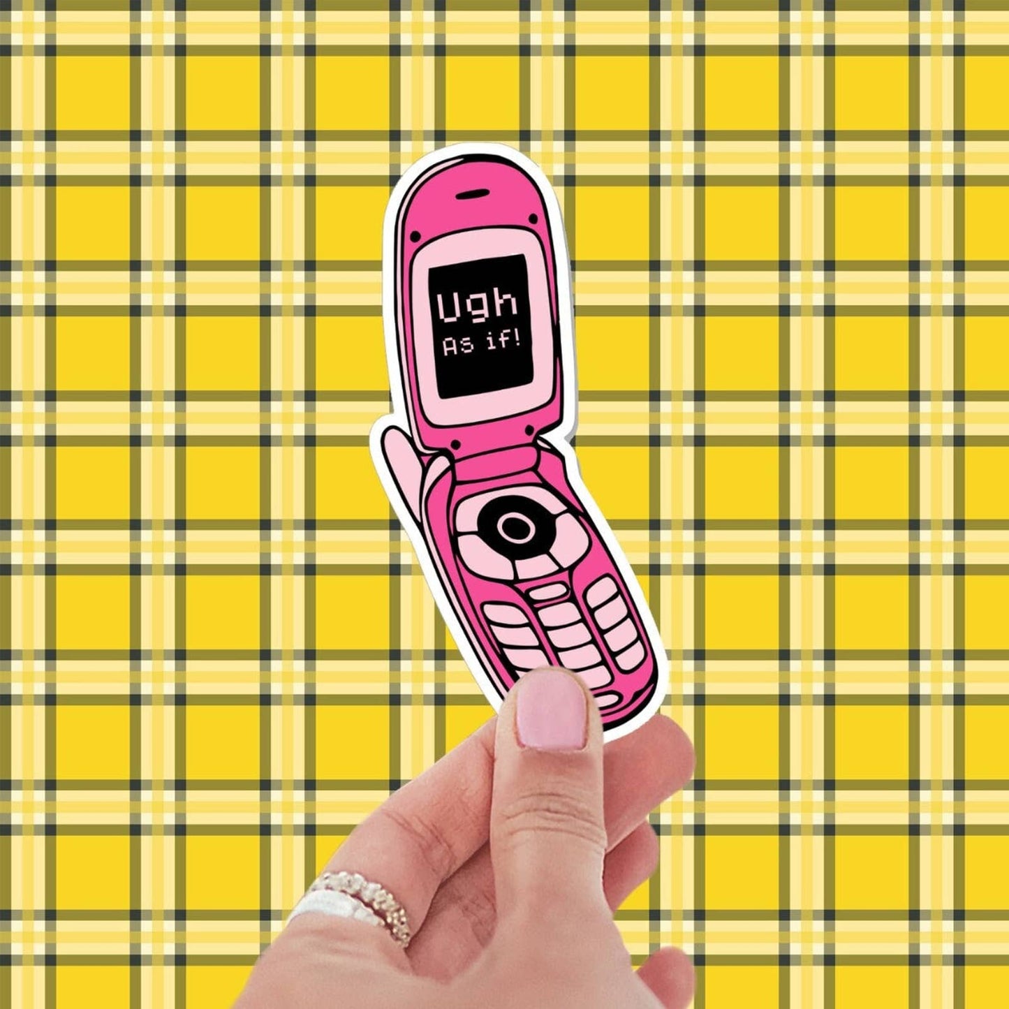 Ugh As If! Flip Phone sticker, funny stickers, stickers for laptop