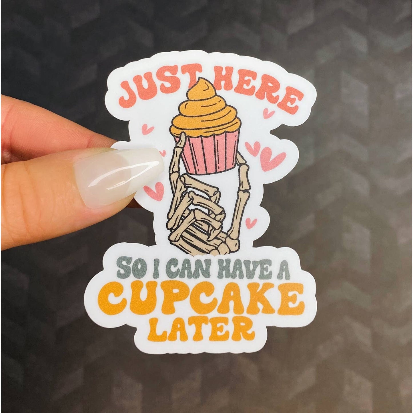 Funny Gym Sticker - Just Here So I Can Have A Cupcake Later - for Gym Water Bottle, Lifters, Weightlifting gift - Gym Stickers for Women