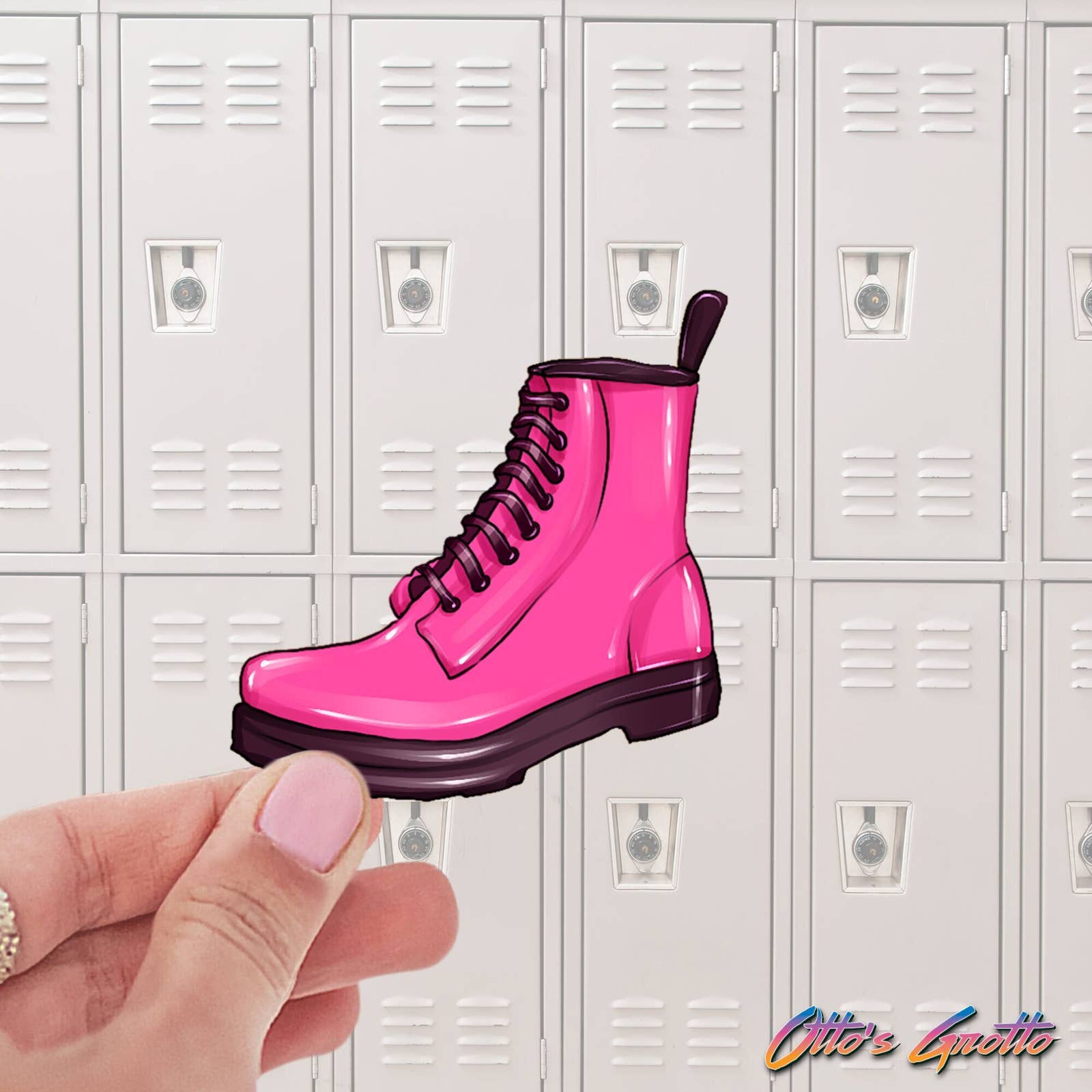 90s Pink Boot sticker, funny stickers, stickers for laptop, stickers f ...
