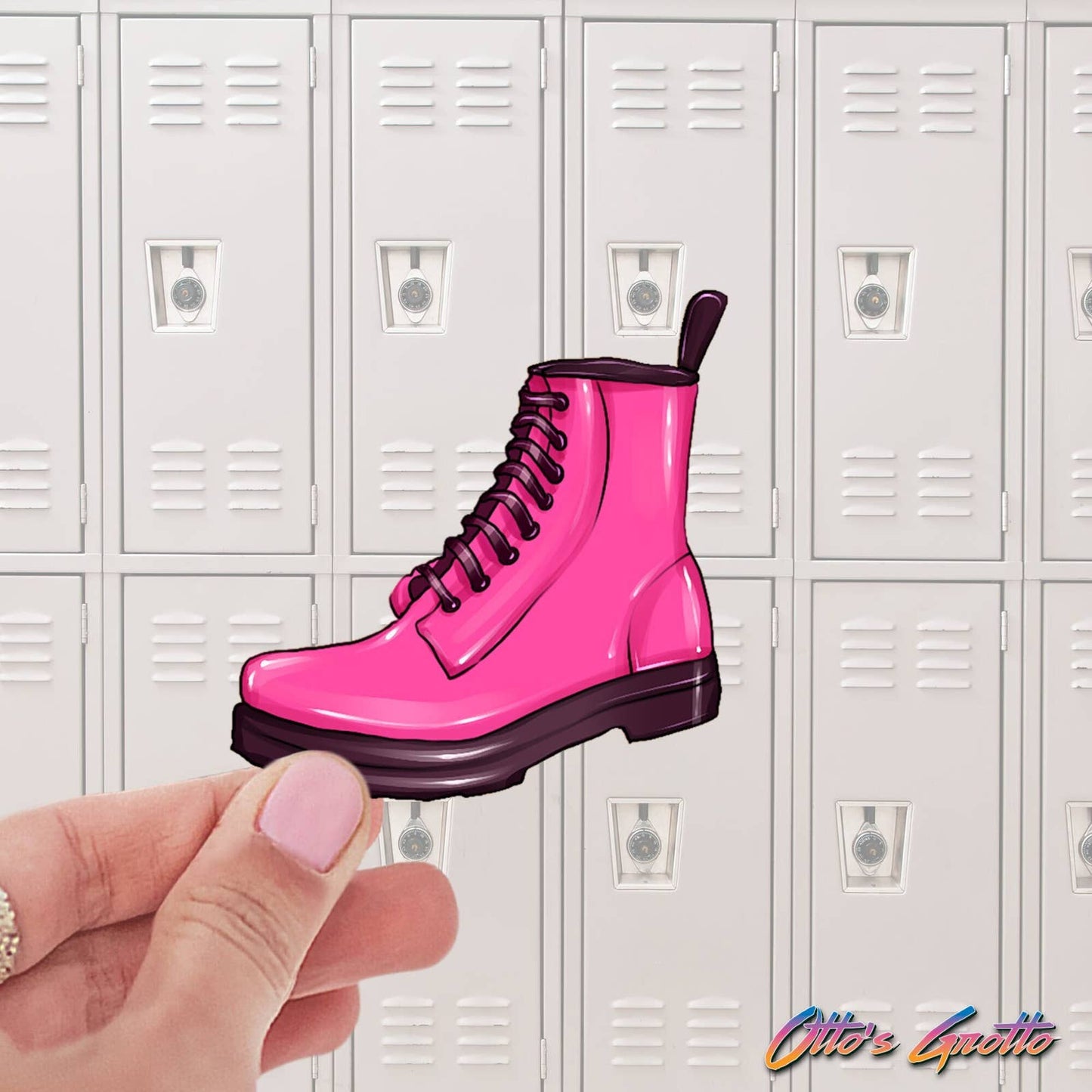 90s Pink Boot Sticker