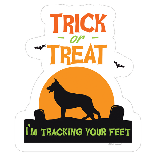 K9 Halloween Sticker Trick or Treat I'm Tracking Your Feet Spooky K9 Unit Police Dog, K9 Handler Sticker