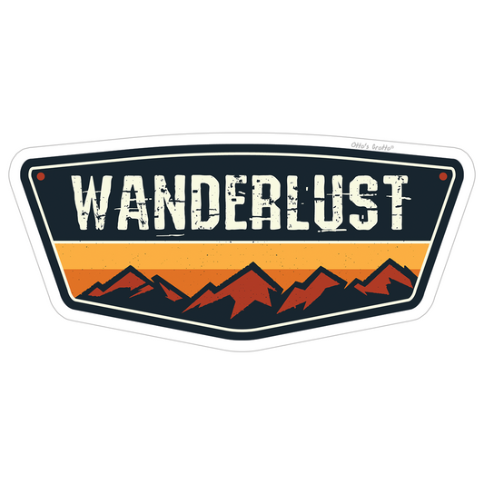 Wanderlust Sticker for Hikers Hiking Camping Outdoor Life Mountains Wilderness Living
