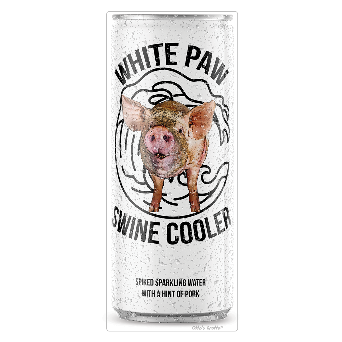 Funny Pig Sticker White Paw Swine Cooler - Funny Spoof Wine Cooler Sticker for Pig Farmers, Swine Lovers, Pork Fiends, Friends of Bacon