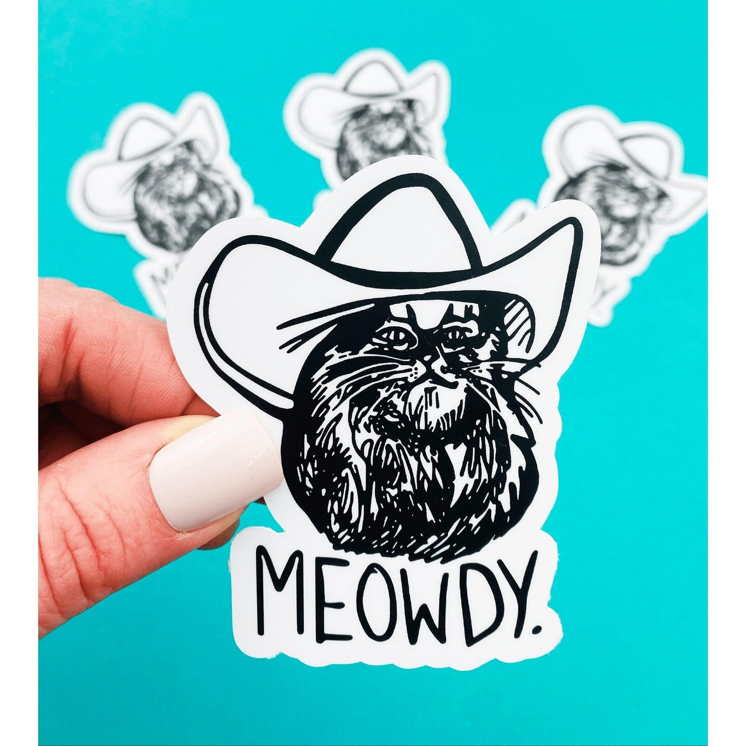 Meowdy Cat Sticker for Country Living Cat Cowboy Hat Sticker Country Kitty Decal Funny Country Sticker - Ottos Grotto :: Stickers For Your Stuff
