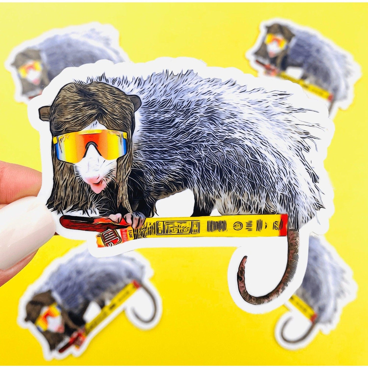 Jim The Possum Sticker, Possum with a Mullet Sticker for Country Living, Truck Stickers, Tumbler Stickers, Stickers for Men - Ottos Grotto :: Stickers For Your Stuff