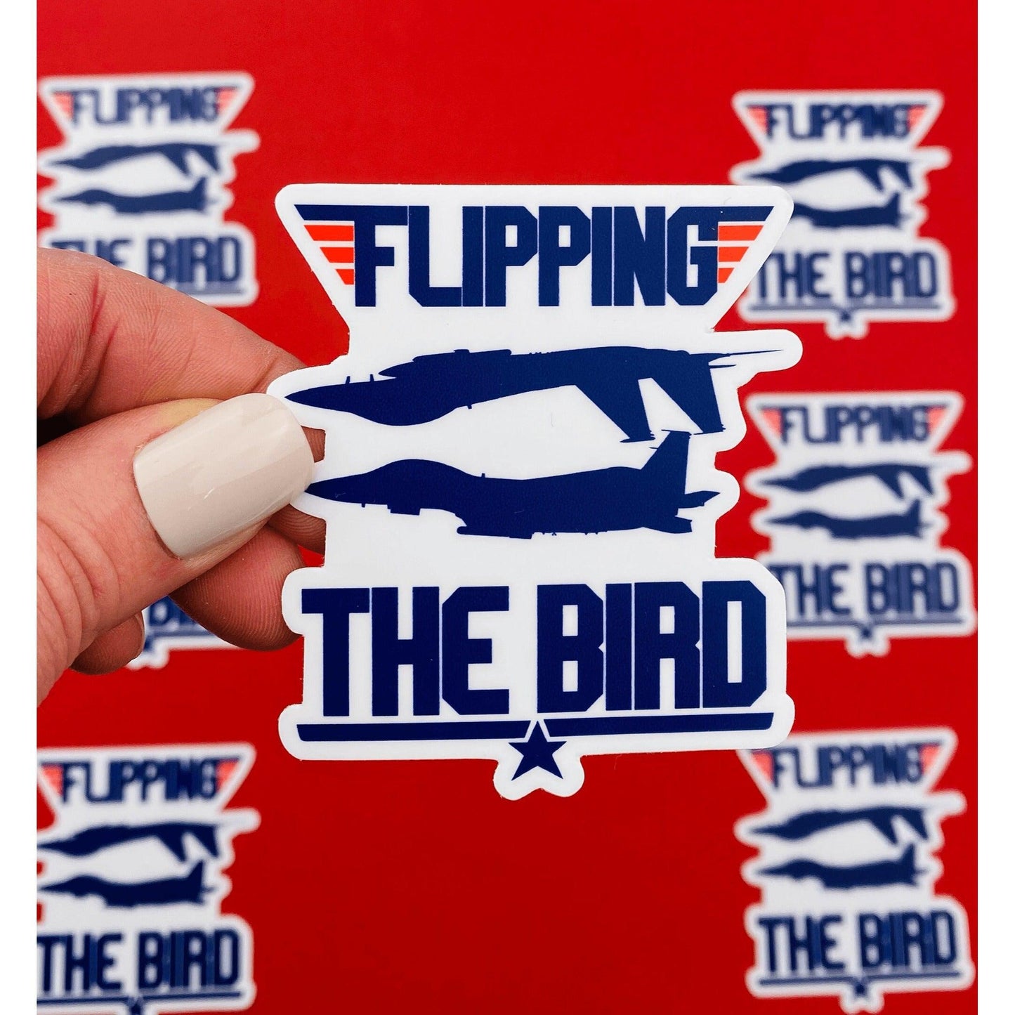 Funny Aviation Sticker - Flipping the Bird Sticker for Pilots, Jet, Aviator, Military Pilot, Air Force - Ottos Grotto :: Stickers For Your Stuff