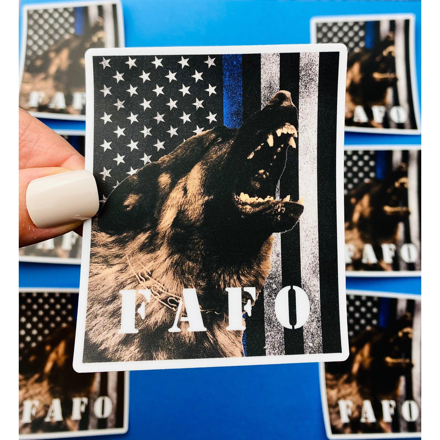 K9 FAFO Sticker, Thin Blue Line Sticker for Police K9 Handler, Military K9, Schutzhund, K9 Unit, Law Enforcement - Ottos Grotto :: Stickers For Your Stuff