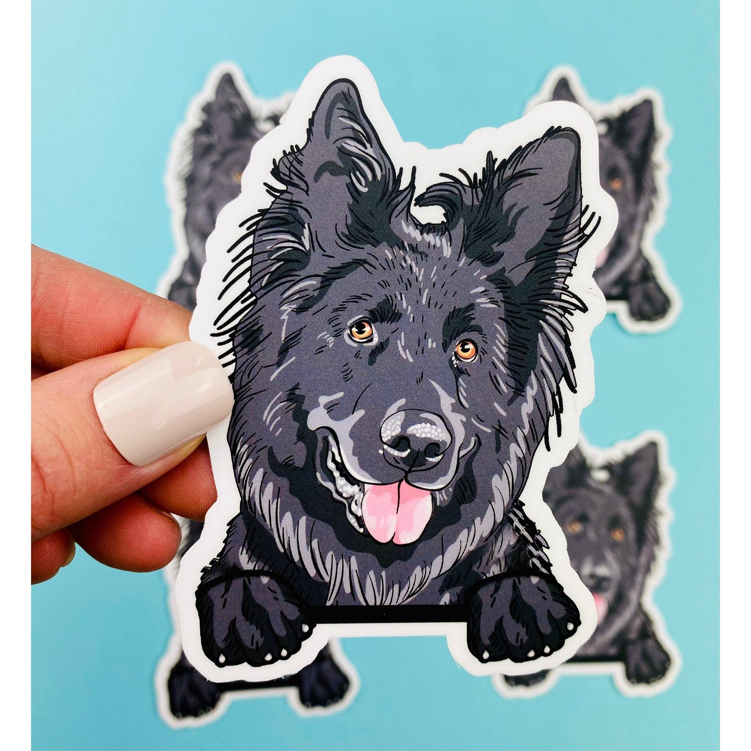 Adesivo Auto JDM German Shepherd – Sticker Vinilico Nero 101x139 Mm, Resistente UV E Autolavaggio