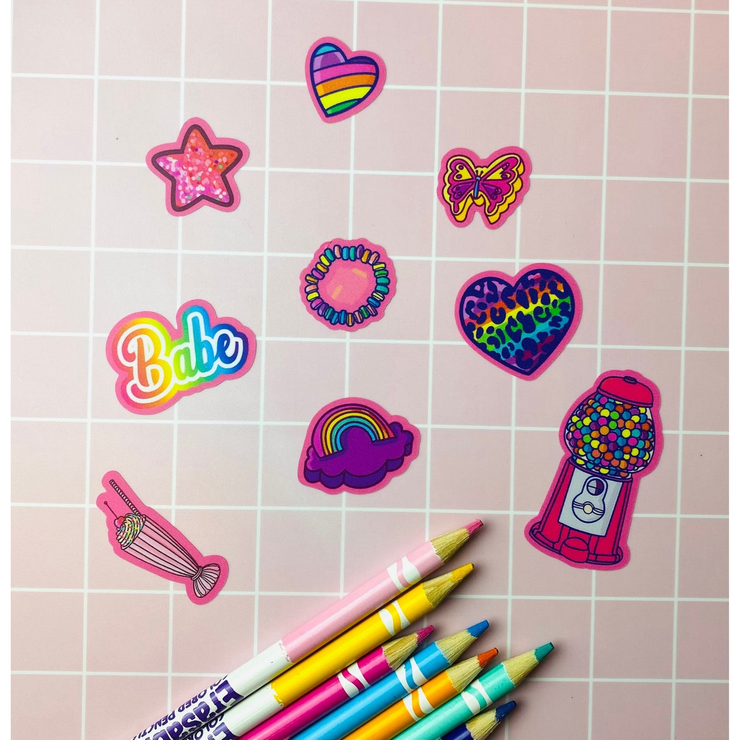 90's Girly Stickers - 47 Printable Stickers Mega (2268239)