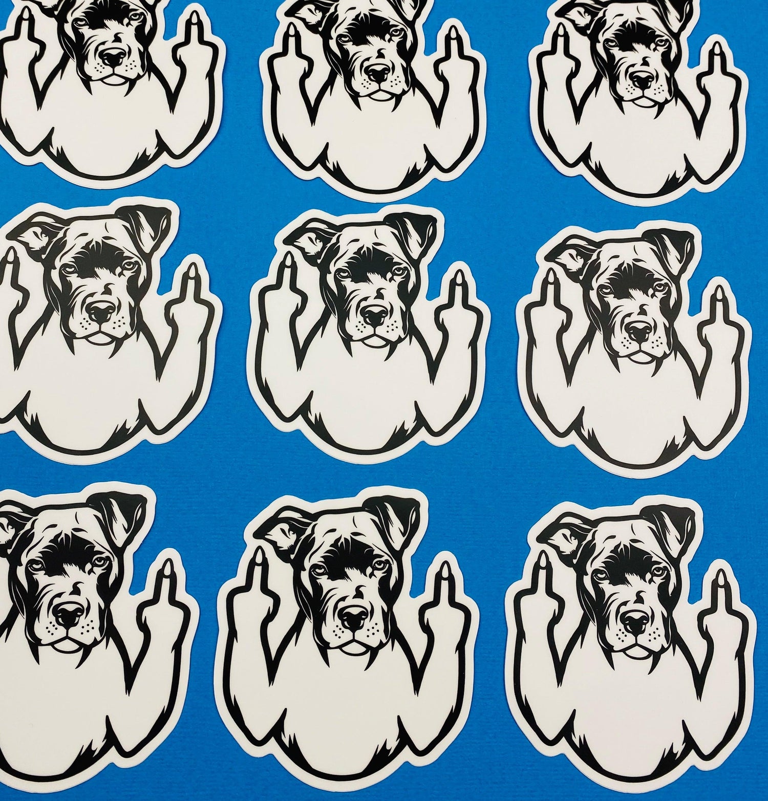 Pitbull Sticker, Pitbull Decal,  Pitbull Middle Finger Sticker, Pitty Sticker, Pitbull Car Decal, Pitbull Bumper Sticker, Funny Pit bull Dog - Ottos Grotto :: Stickers For Your Stuff