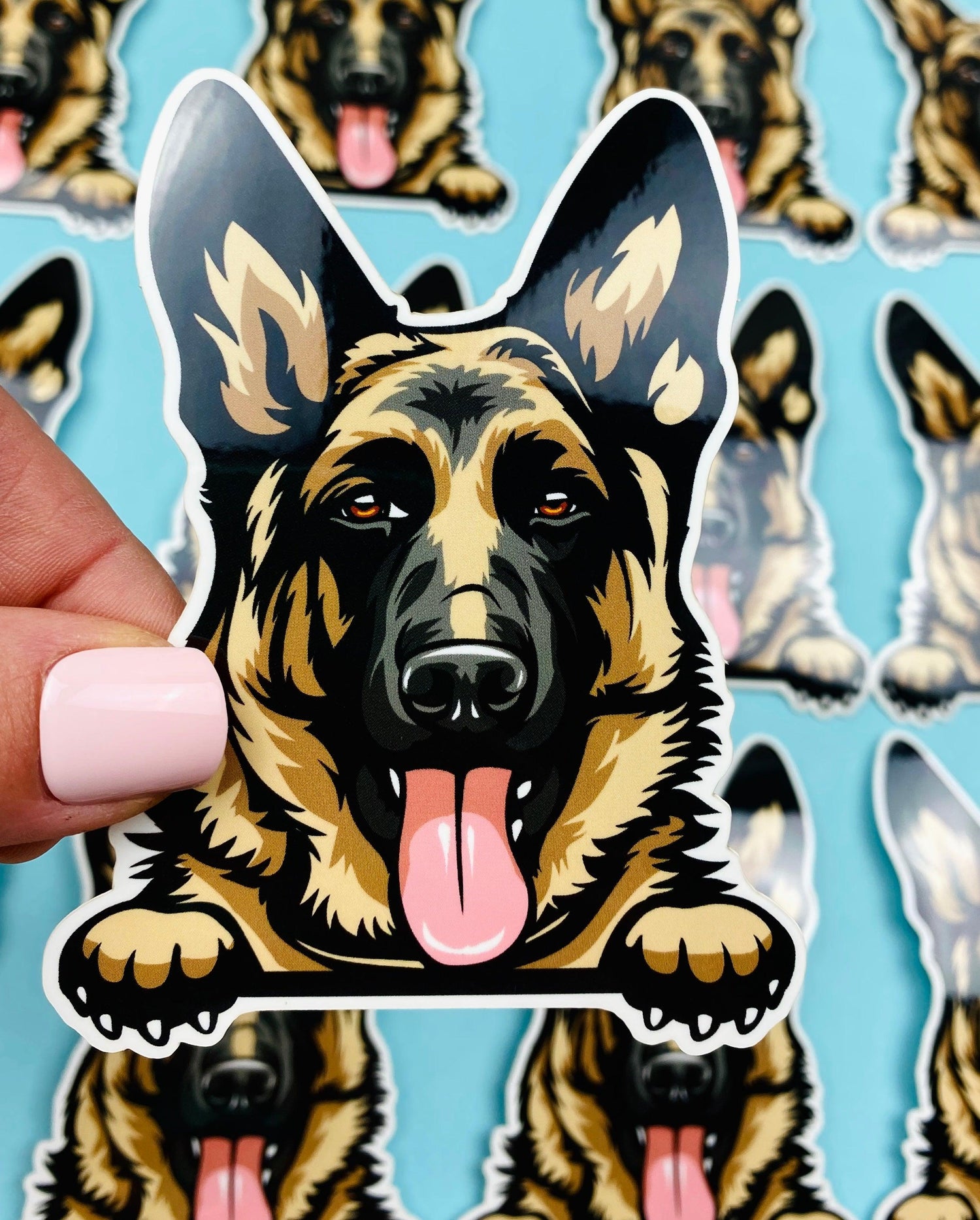 Gsd Sticker German Shepherd Peeking Paws Sticker – Ottos Grotto :: Stickers For ...