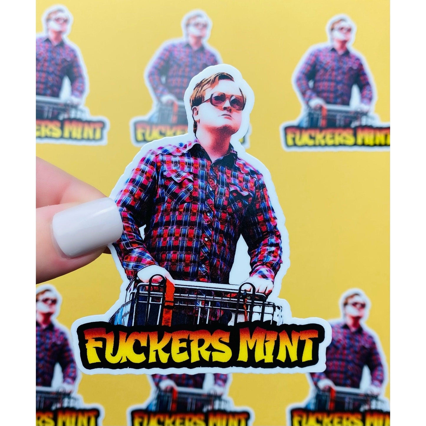 Trailer Park Boys Bubbles Sticker | Officially Licensed Bubbles Fuckers Mint Sticker | Trailer Park Boys Bubbles With A Grocery Cart - Ottos Grotto :: Stickers For Your Stuff