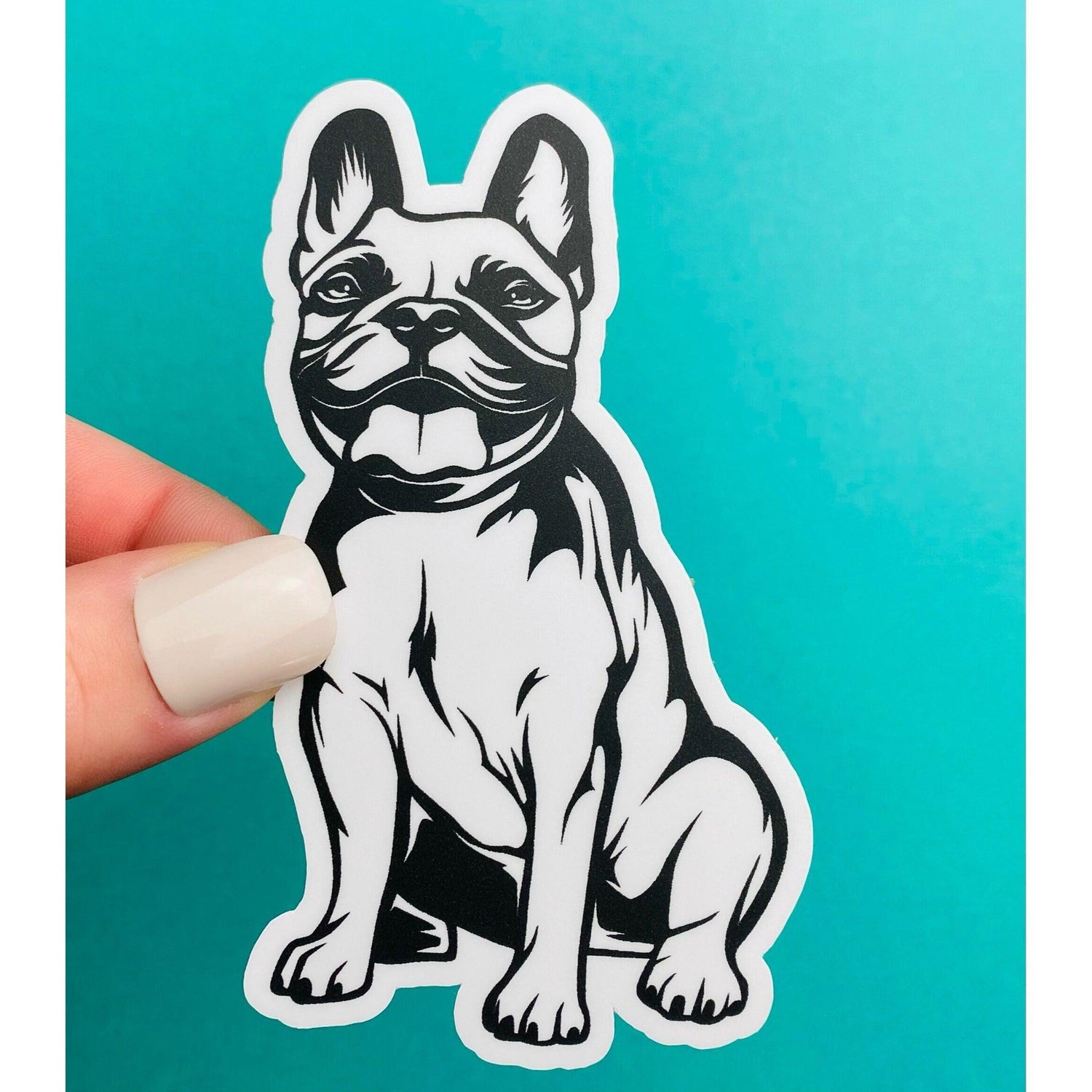 French Bulldog Sticker Black & White Frenchie Bulldog Dog Decal for Car, Water Bottle, Perfect French Bulldog Gift - Ottos Grotto :: Stickers For Your Stuff