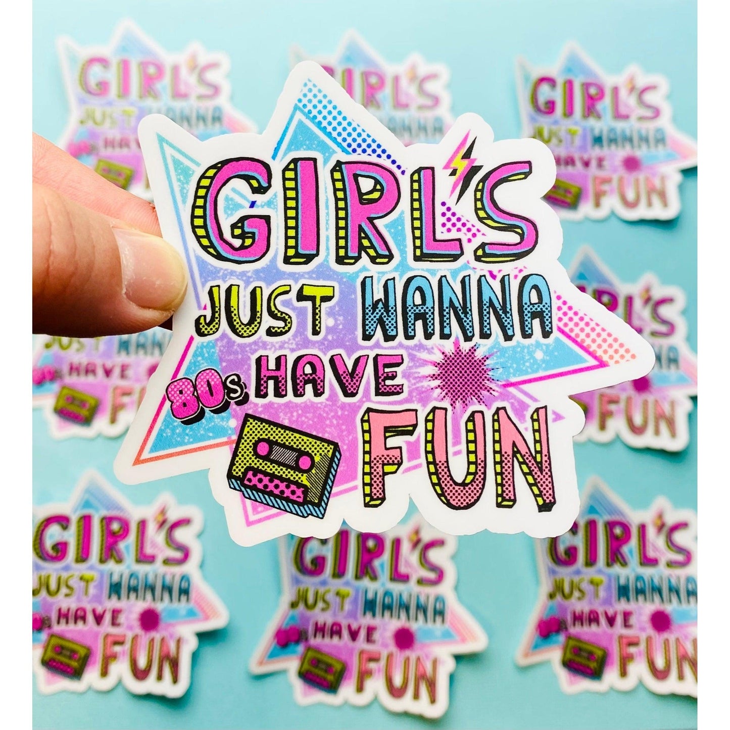 Girls Eighties Vintage Look Sticker Girls Fun 1980s 80s Aesthetic Stickers - Ottos Grotto :: Stickers For Your Stuff