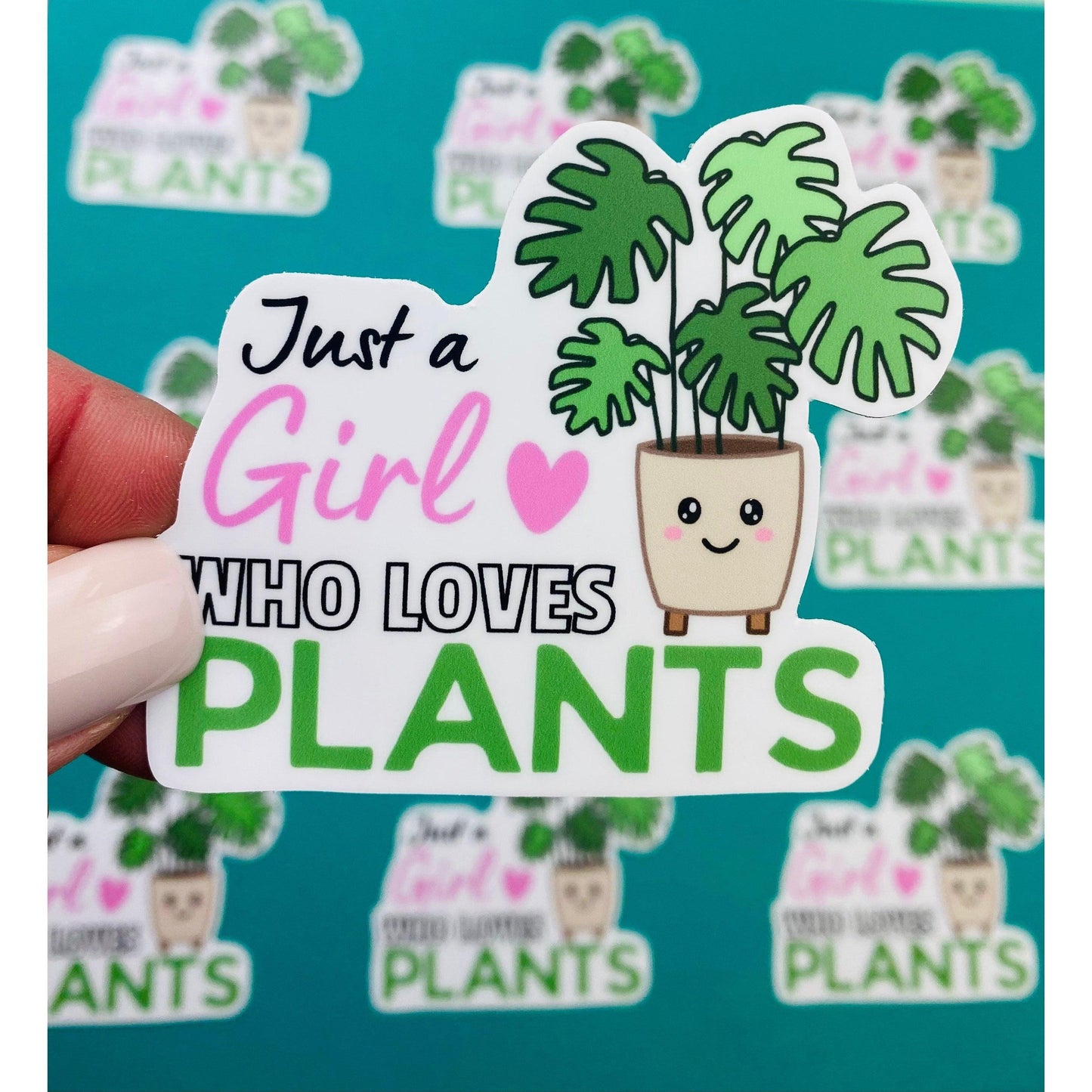 Plant Mama Sticker Pack (4 Pack) Variegated Plants, Monstera, Pink Princess Philodendron, Girl Who Loves Plants - Ottos Grotto :: Stickers For Your Stuff