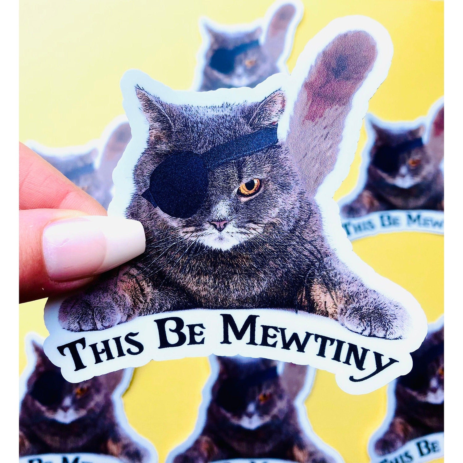 Pirate Cat Sticker This Be Mewtiny Pirate Patch Kitty Cat Stickers for Cats Matey ARRRRR Pirates! Mutiny Cat Sticker Decal for Pirates Fans - Ottos Grotto :: Stickers For Your Stuff