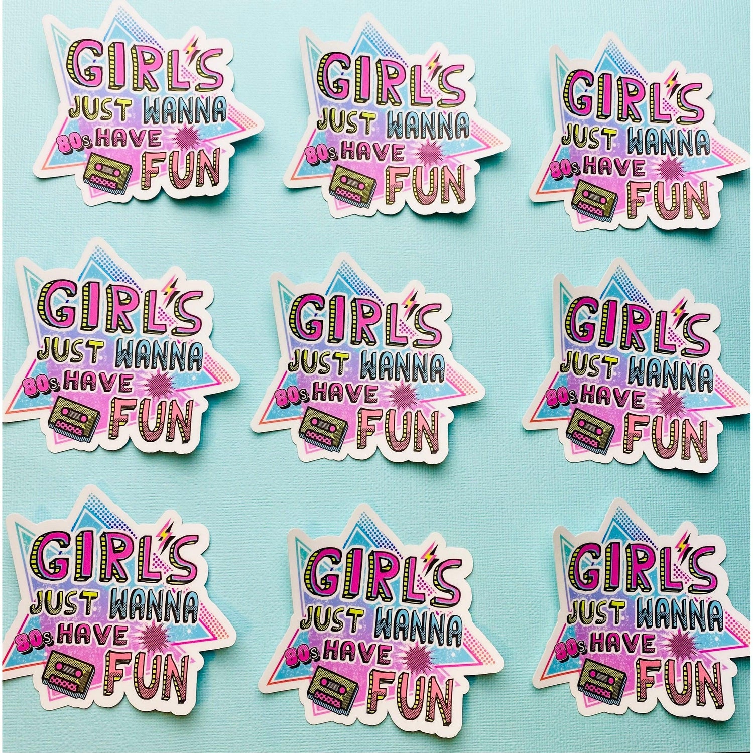 Girls Eighties Vintage Look Sticker Girls Fun 1980s 80s Aesthetic Stickers - Ottos Grotto :: Stickers For Your Stuff