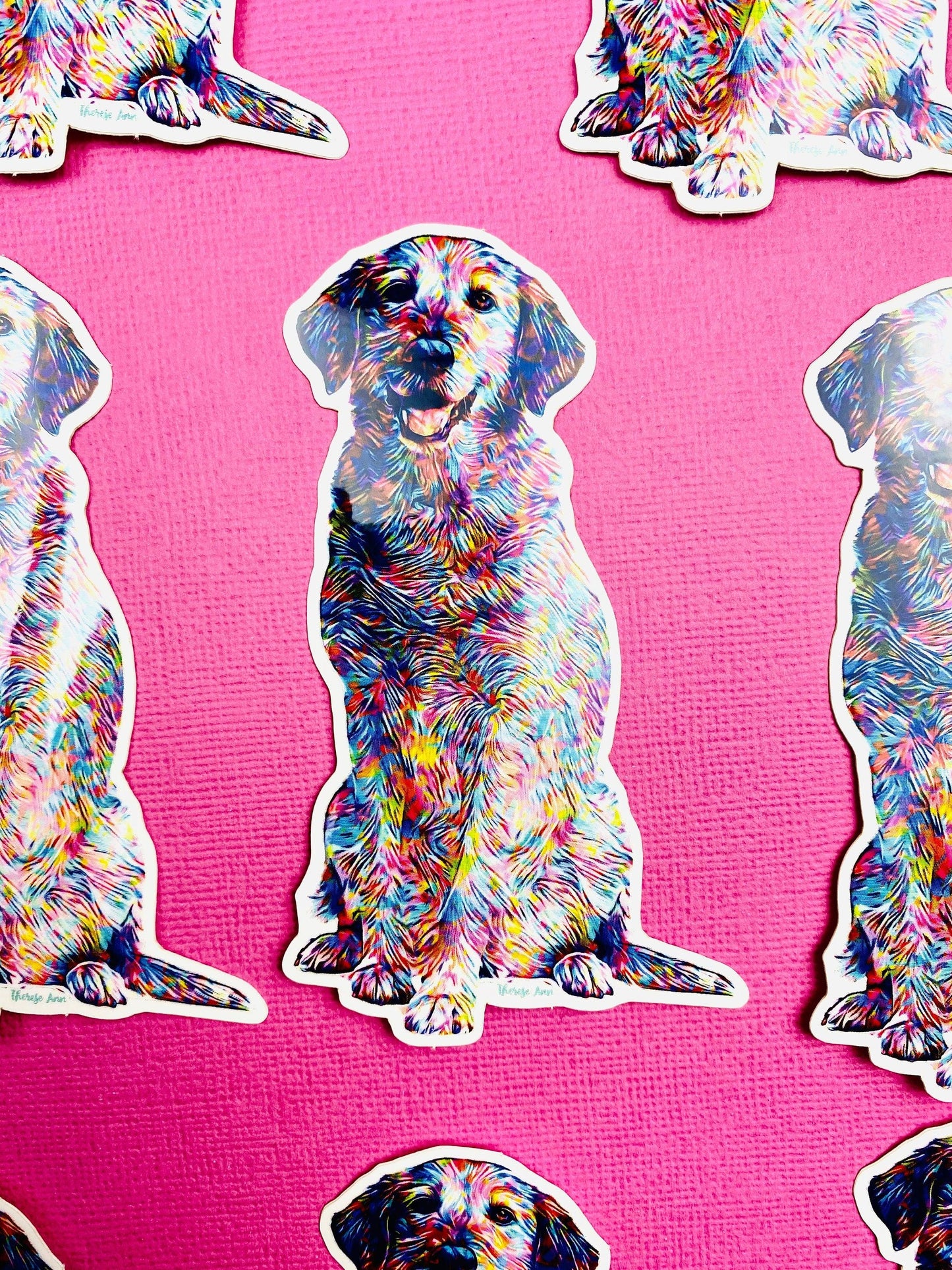 Labrador Retriever Sticker Colorful Abstract Cute Labrador Retriever Dog Decal for Car, Hydroflask, Gifts Under 5 for Labrador Owner Mom - Ottos Grotto :: Stickers For Your Stuff