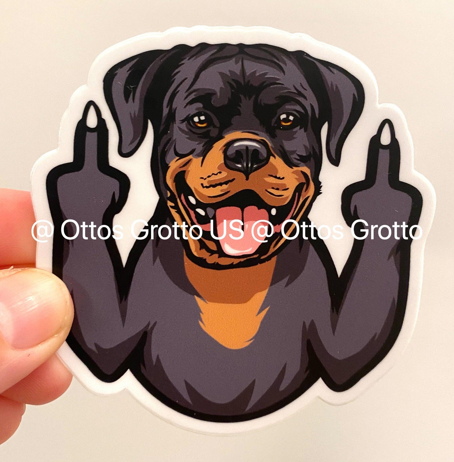 Rottweiler Sticker, Rottweiler Decal, Rottweiler Middle Finger Sticker for Rottie Owners, Funny Rottweiler Gift, Rottweiler Car Decal - Ottos Grotto :: Stickers For Your Stuff