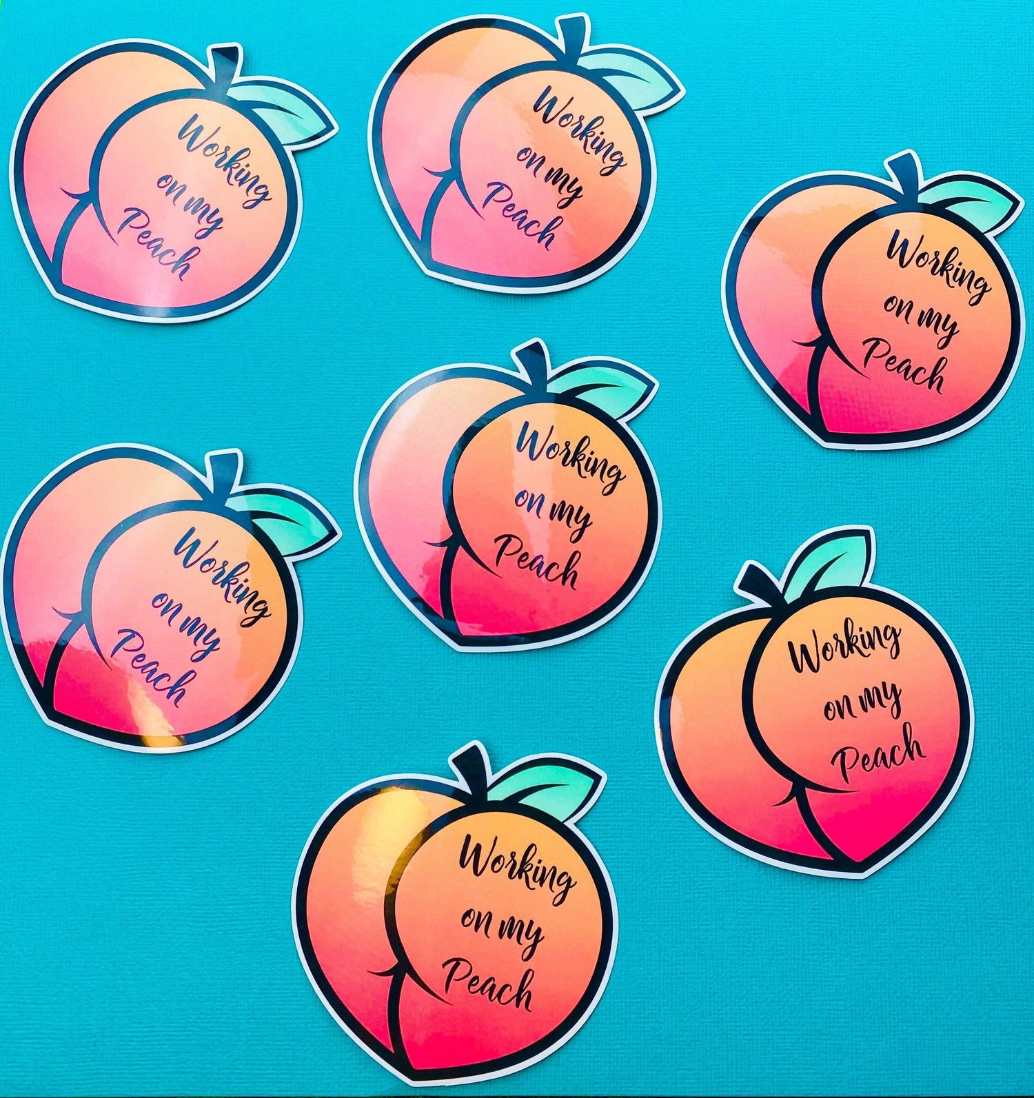 Peach Butt Gym Sticker, Peach Workout Sticker for Water Bottle, Gym Motivation Sticker, Weightlifting Sticker, Working on My Peach - Ottos Grotto :: Stickers For Your Stuff