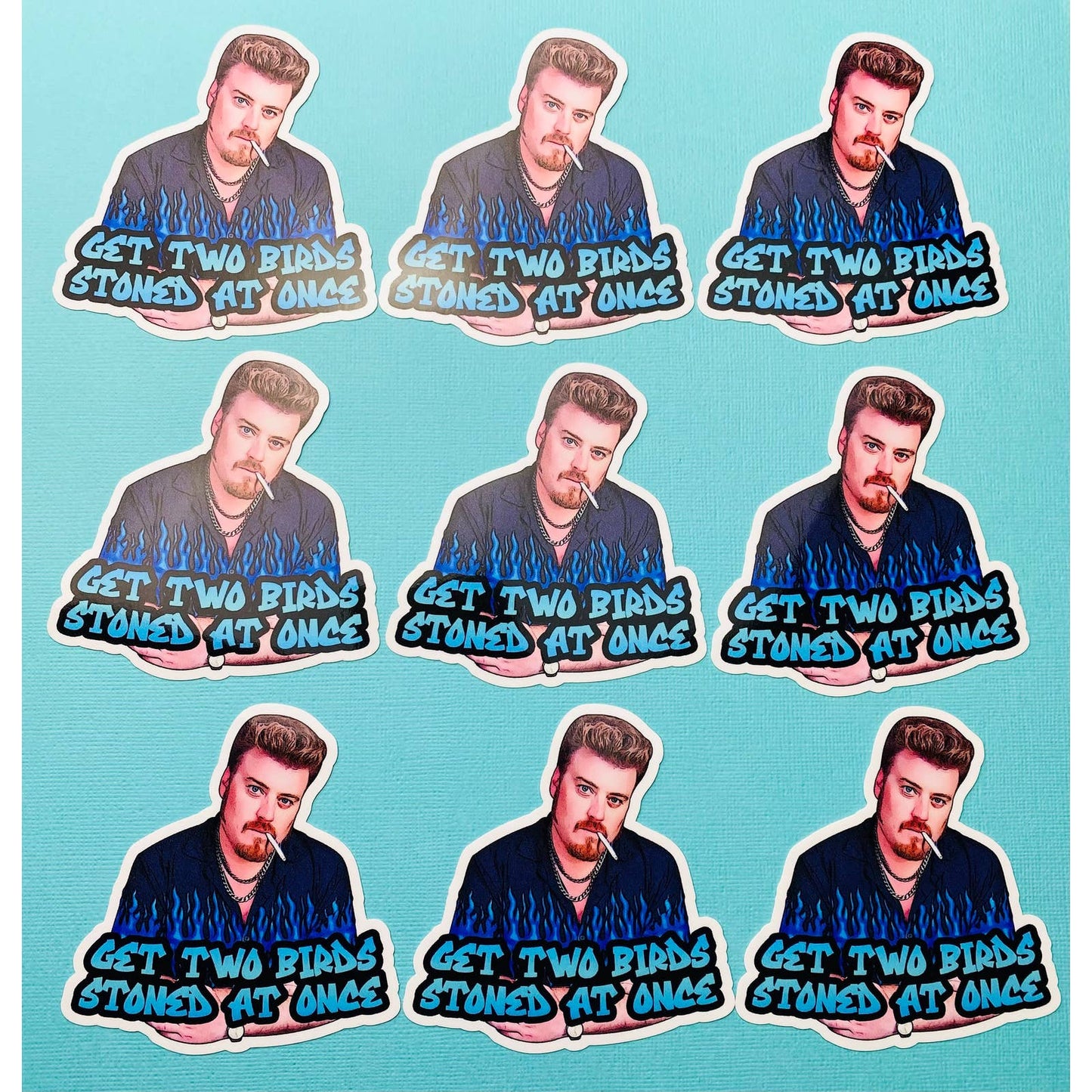 Trailer Park Boys Ricky Sticker | Get Two Birds Stoned At Once | Officially Licensed Trailer Park Boys Sticker |