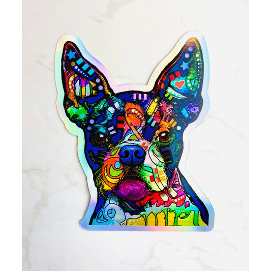 French Bulldog Gift - Holographic Frenchie Sticker Officially Licensed Dean Russo French Bulldog Stickers Waterproof Stickers French Bulldog
