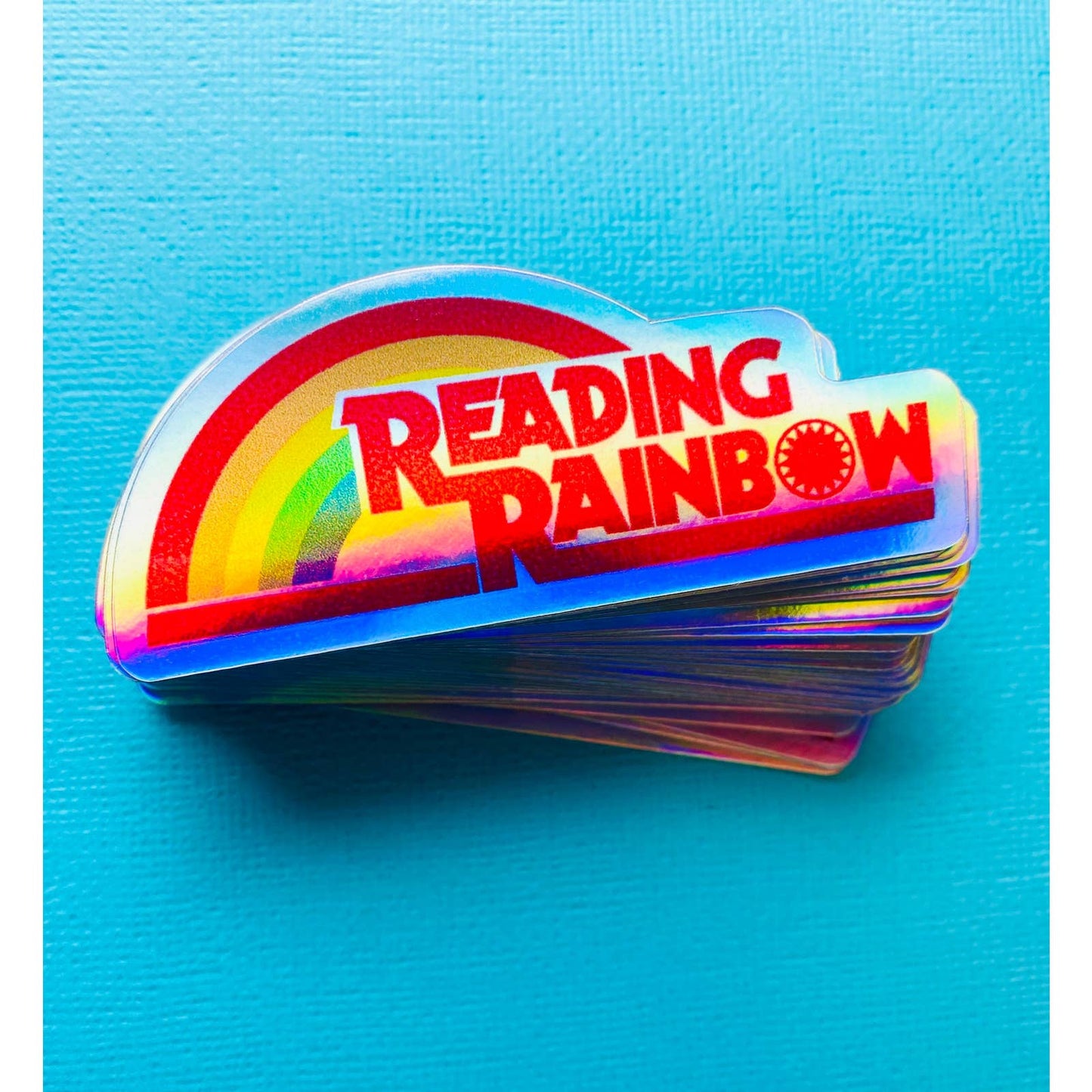 Reading Rainbow HOLOGRAPHIC Sticker Eighties Vintage Logo Sticker for Book Lovers Book Club Book Sticker Book Decal